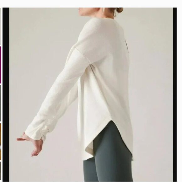 Athleta Presence Sweatshirt in Magnolia White Size small long sleeve top - Picture 2 of 5